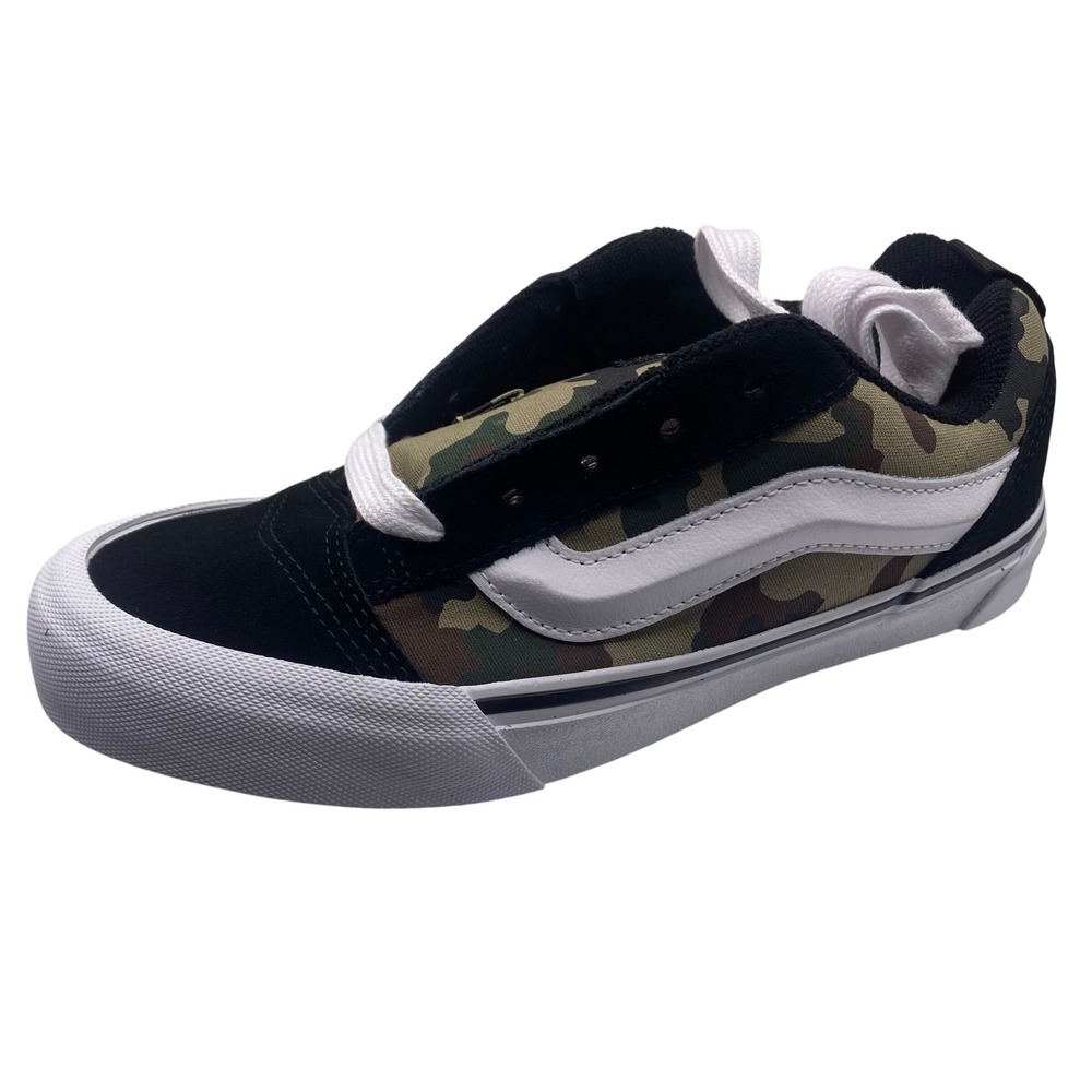 NEW Vans Knu Skool Camo Black Green Kids 5 Skate Shoes‎ Sneakers 90s Retro
